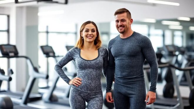 женщина и мужчина в термобелье