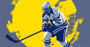 хоккеист в экипировке