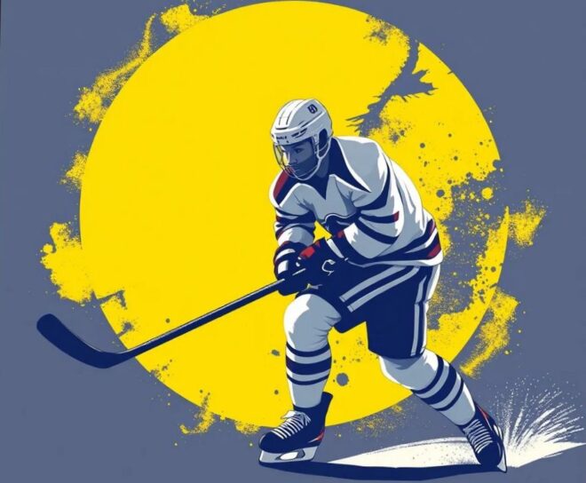 хоккеист в экипировке